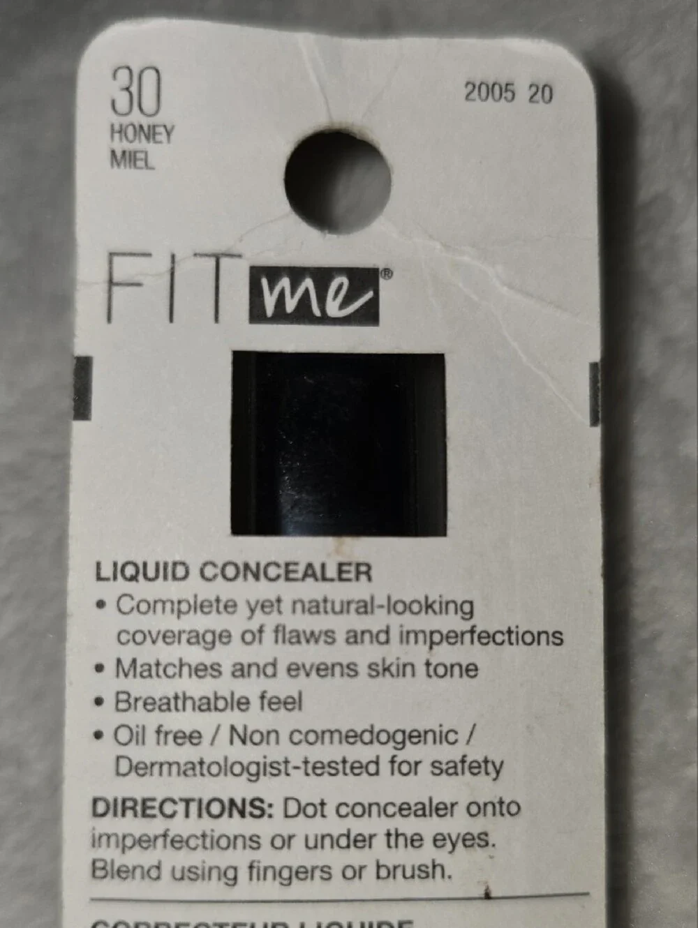 NWT Maybelline Fit Me Oil-Free Concealer 30 Honey Light / Medium
